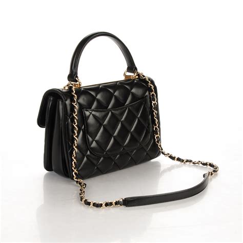 chanel black flap bag with top handle|chanel small double flap bag.